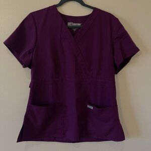 Womens Grey's Anatomy Signature By Barco Burgundy Scrub Top